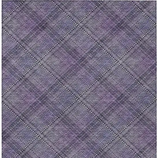 Plum And Purple Plaid Washable Indoor Outdoor Area Rug Photo 5