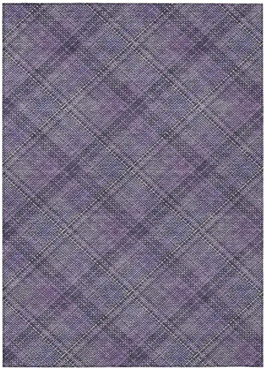 Plum And Purple Plaid Washable Indoor Outdoor Area Rug Photo 3
