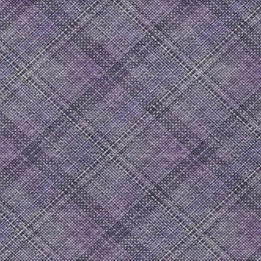 Plum And Purple Plaid Washable Indoor Outdoor Area Rug Photo 1