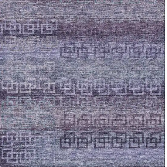 Plum And Purple Striped Washable Area Rug With UV Protection Photo 3