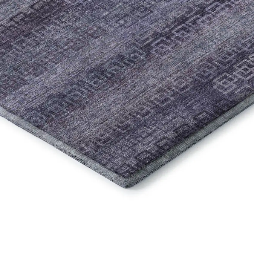 Plum And Purple Striped Washable Area Rug With UV Protection Photo 7