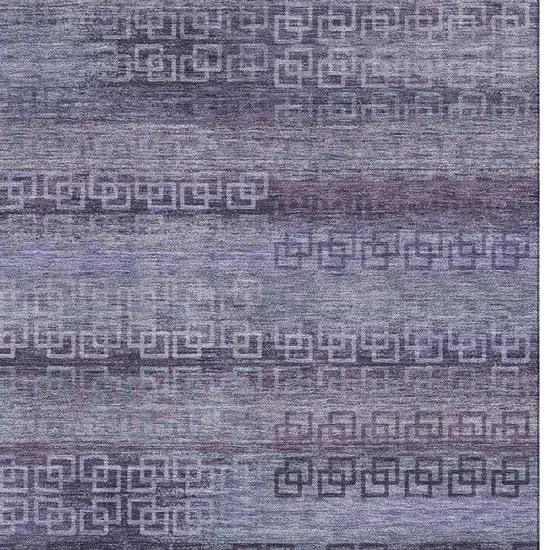 Plum And Purple Striped Washable Area Rug With UV Protection Photo 4