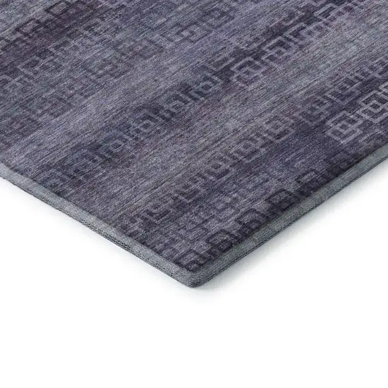 Plum And Purple Striped Washable Area Rug With UV Protection Photo 7