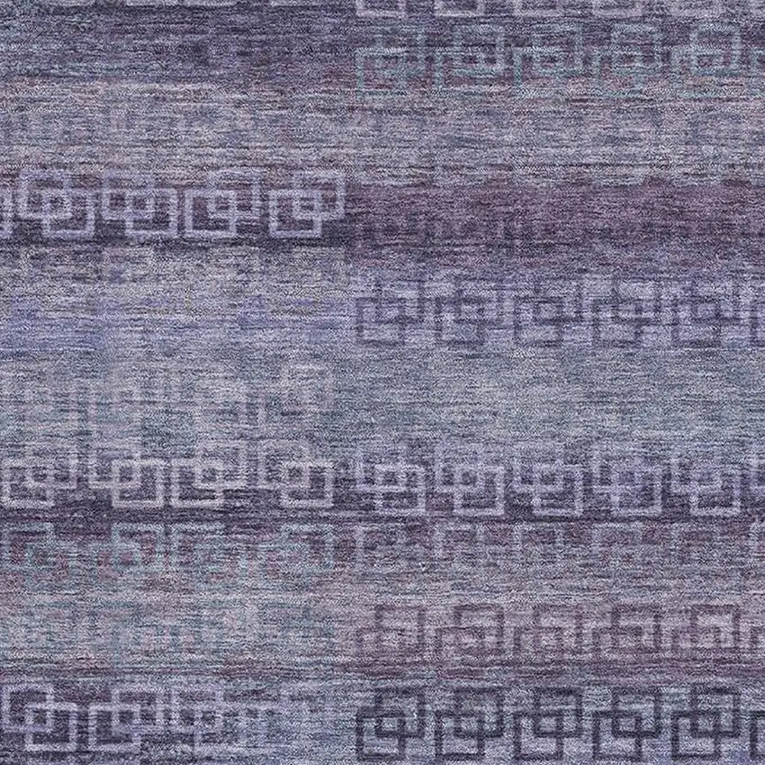 Plum And Purple Striped Washable Area Rug With UV Protection Photo 3