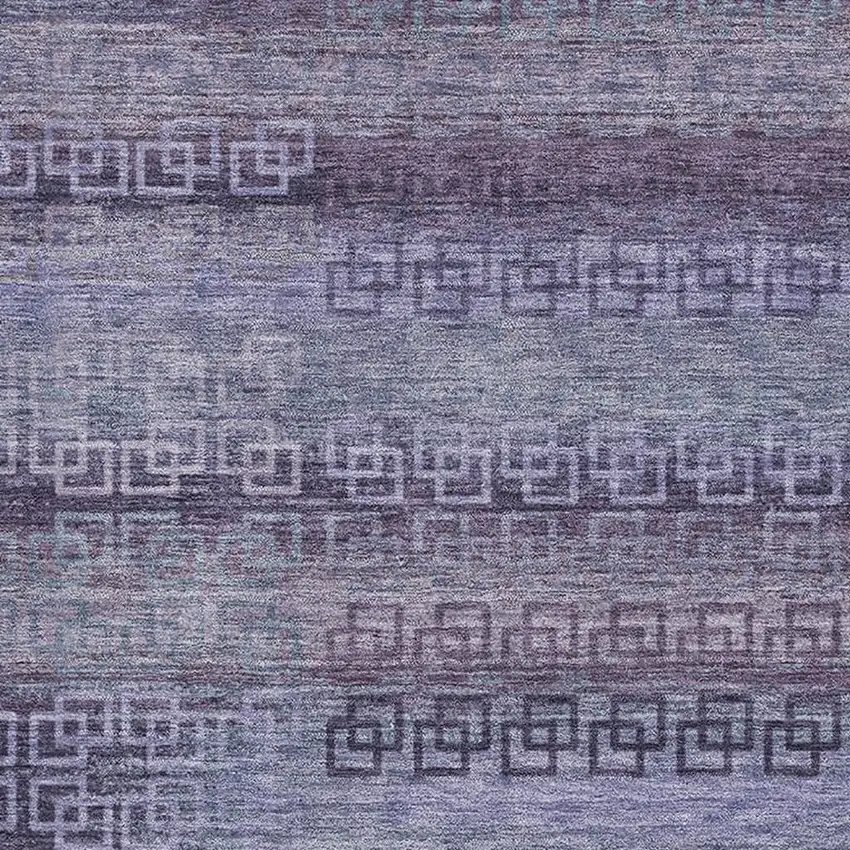 Plum And Purple Striped Washable Area Rug With UV Protection Photo 3