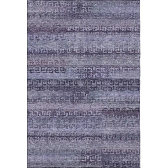 Plum And Purple Striped Washable Area Rug With UV Protection Photo 4