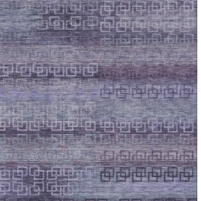 Plum And Purple Striped Washable Area Rug With UV Protection Photo 4