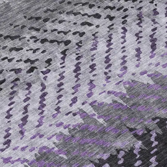 Plum And Purple Striped Washable Indoor Outdoor Area Rug Photo 6