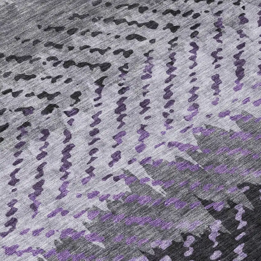 Plum And Purple Striped Washable Indoor Outdoor Area Rug Photo 6