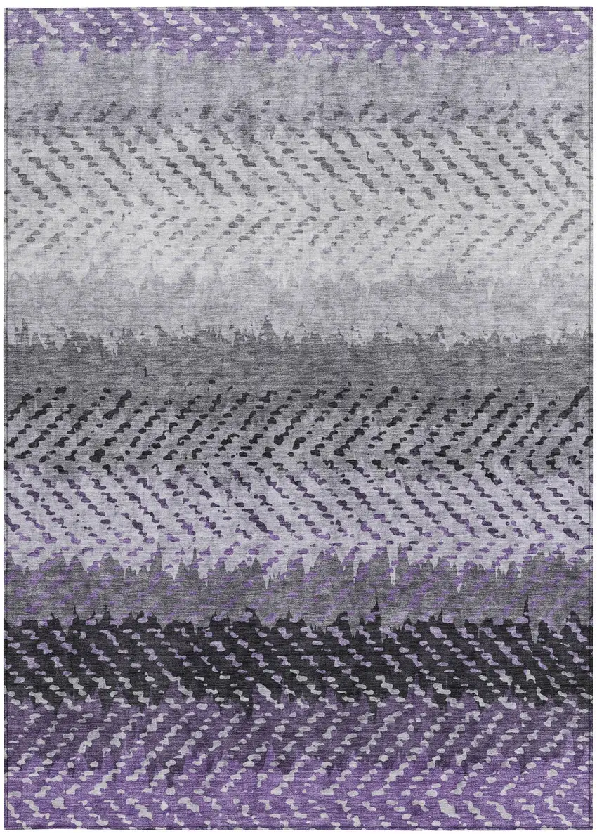Plum And Purple Striped Washable Indoor Outdoor Area Rug Photo 4