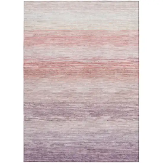 Plum And Purple Striped Washable Indoor Outdoor Area Rug Photo 3