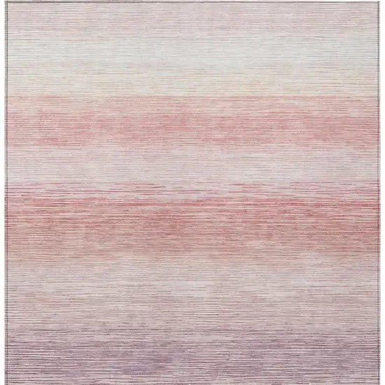 Plum And Purple Striped Washable Indoor Outdoor Area Rug Photo 3