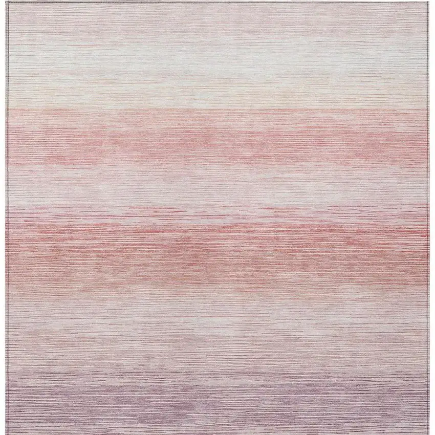 Plum And Purple Striped Washable Indoor Outdoor Area Rug Photo 3