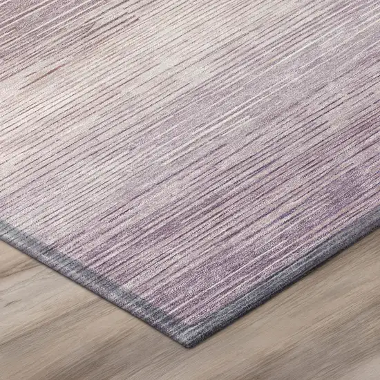 Plum And Purple Striped Washable Indoor Outdoor Area Rug Photo 4