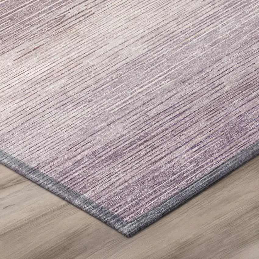 Plum And Purple Striped Washable Indoor Outdoor Area Rug Photo 4