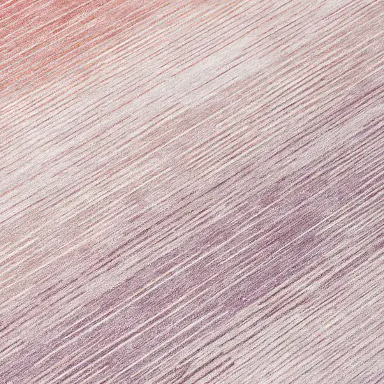 Plum And Purple Striped Washable Indoor Outdoor Area Rug Photo 5
