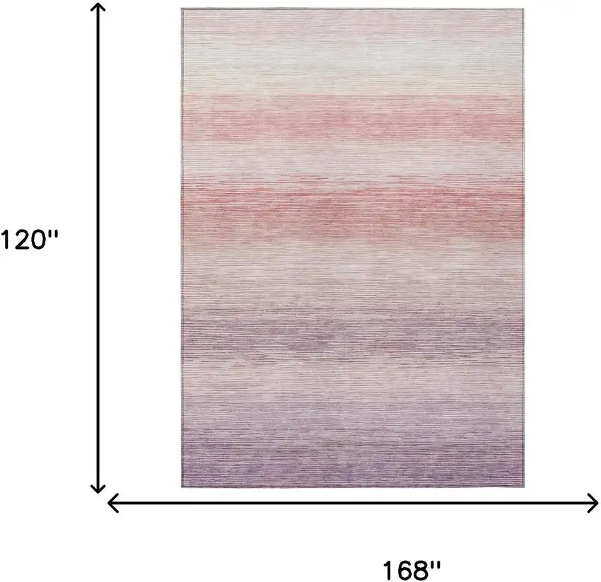 Plum And Purple Striped Washable Indoor Outdoor Area Rug Photo 6