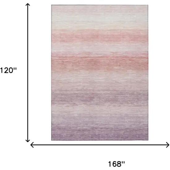 Plum And Purple Striped Washable Indoor Outdoor Area Rug Photo 6