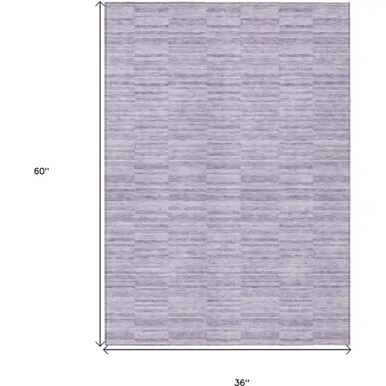 Plum And Purple Striped Washable Indoor Outdoor Area Rug Photo 3