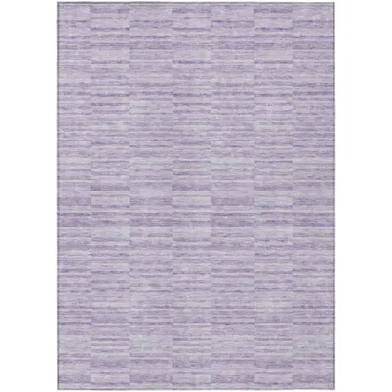 Plum And Purple Striped Washable Indoor Outdoor Area Rug Photo 2