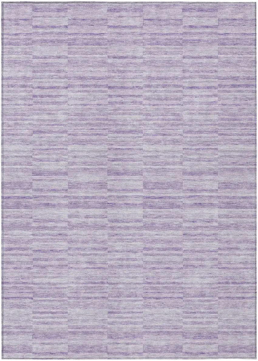 Plum And Purple Striped Washable Indoor Outdoor Area Rug Photo 2