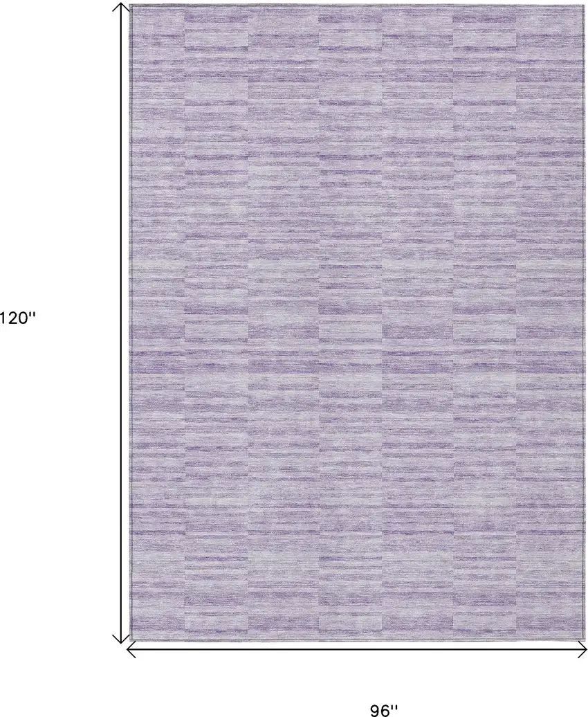 Plum And Purple Striped Washable Indoor Outdoor Area Rug Photo 3