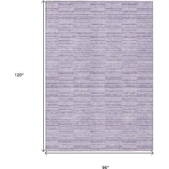 Plum And Purple Striped Washable Indoor Outdoor Area Rug Photo 3
