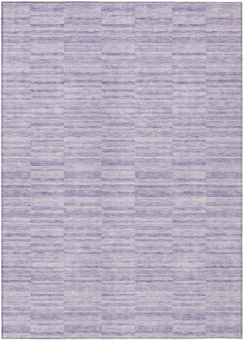 Plum And Purple Striped Washable Indoor Outdoor Area Rug Photo 2