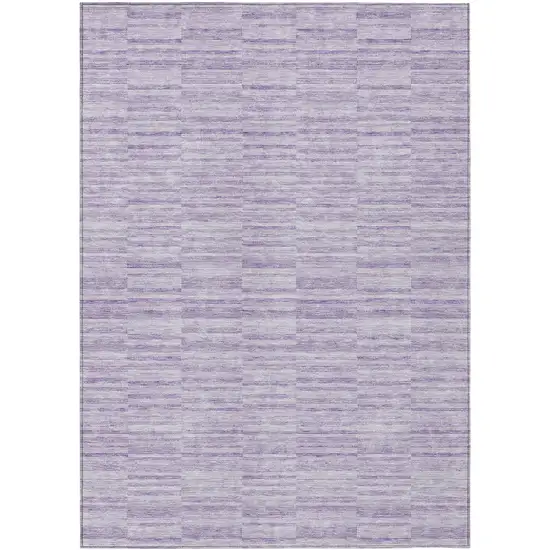 Plum And Purple Striped Washable Indoor Outdoor Area Rug Photo 2