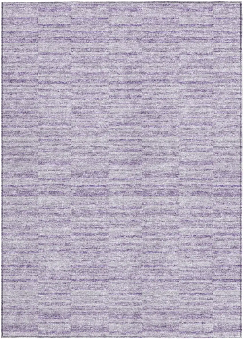 Plum And Purple Striped Washable Indoor Outdoor Area Rug Photo 7