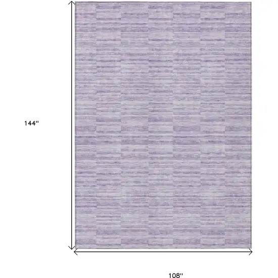 Plum And Purple Striped Washable Indoor Outdoor Area Rug Photo 3