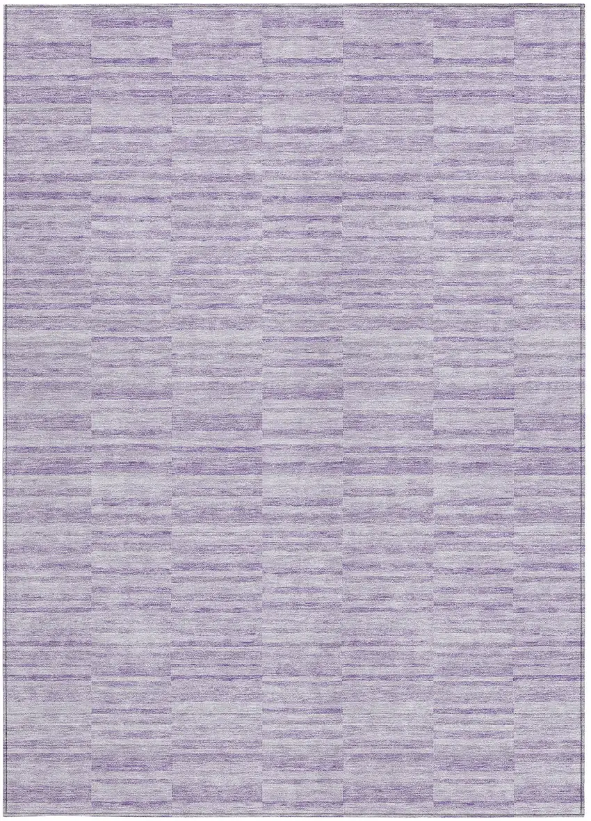 Plum And Purple Striped Washable Indoor Outdoor Area Rug Photo 7