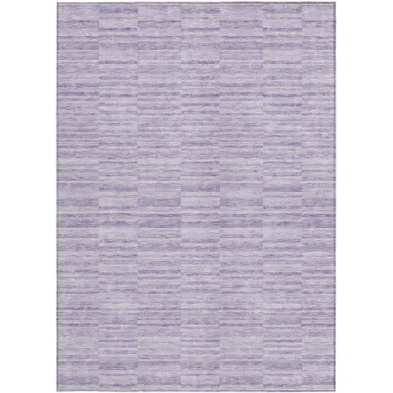 Plum And Purple Striped Washable Indoor Outdoor Area Rug Photo 7