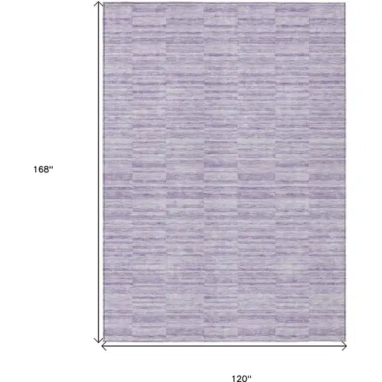Plum And Purple Striped Washable Indoor Outdoor Area Rug Photo 3