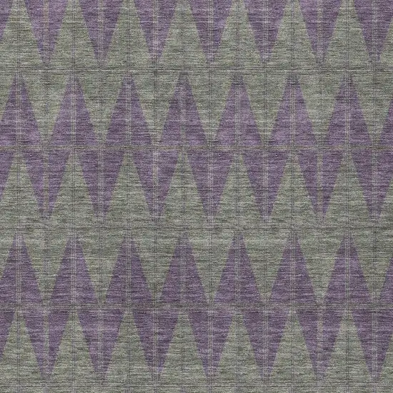 Plum And Sage Geometric Washable Indoor Outdoor Area Rug Photo 2