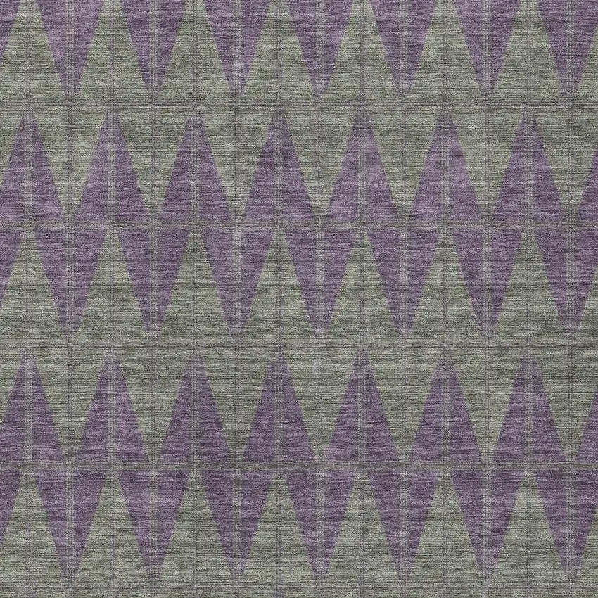 Plum And Sage Geometric Washable Indoor Outdoor Area Rug Photo 2
