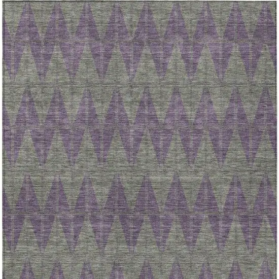 Plum And Sage Geometric Washable Indoor Outdoor Area Rug Photo 3