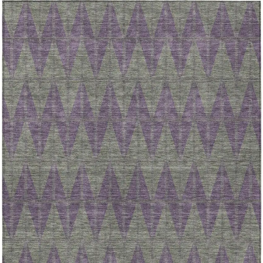 Plum And Sage Geometric Washable Indoor Outdoor Area Rug Photo 3