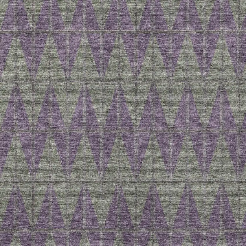 Plum And Sage Geometric Washable Indoor Outdoor Area Rug Photo 2