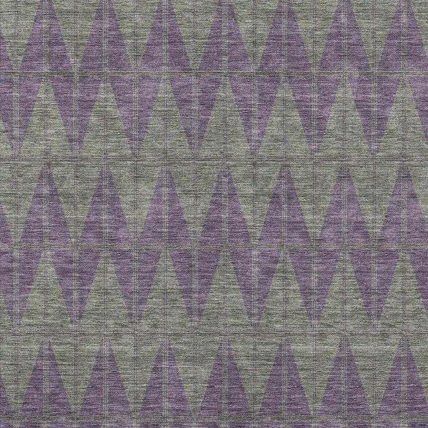 Plum And Sage Geometric Washable Indoor Outdoor Area Rug Photo 2