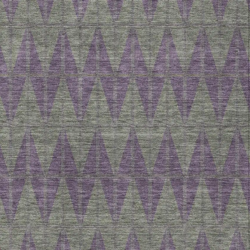 Plum And Sage Geometric Washable Indoor Outdoor Area Rug Photo 2