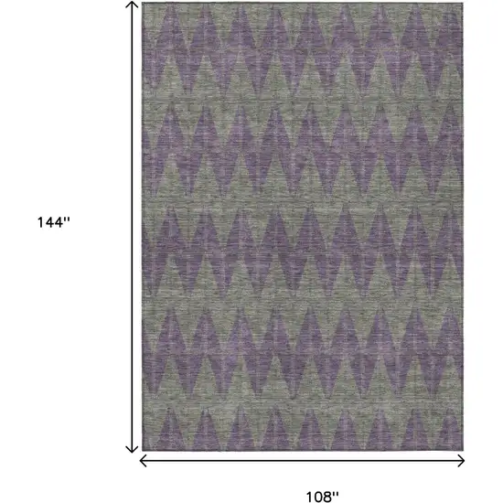 Plum And Sage Geometric Washable Indoor Outdoor Area Rug Photo 7