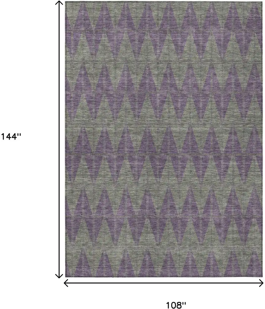Plum And Sage Geometric Washable Indoor Outdoor Area Rug Photo 7