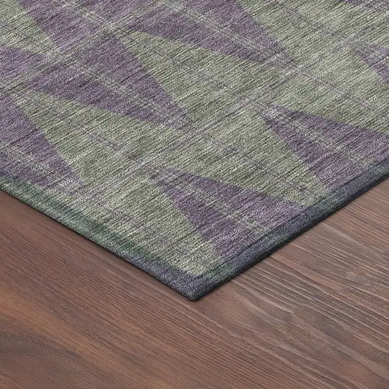Plum And Sage Geometric Washable Indoor Outdoor Area Rug Photo 5