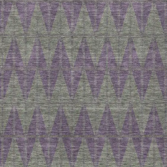 Plum And Sage Geometric Washable Indoor Outdoor Area Rug Photo 2