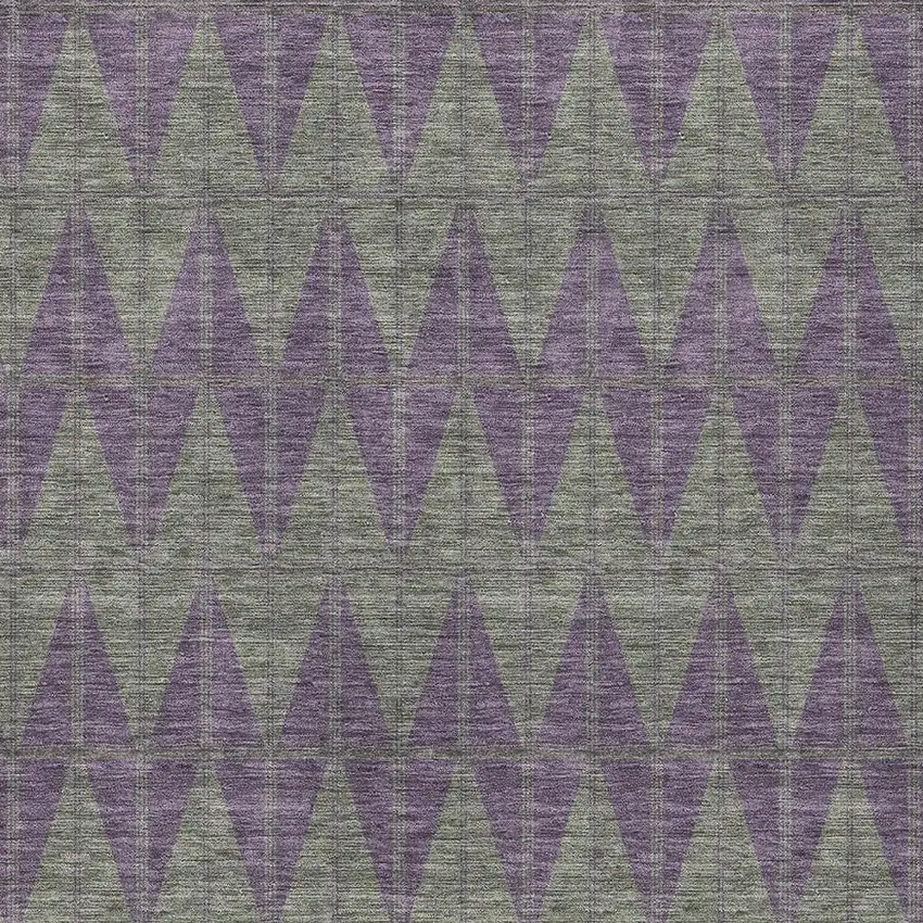 Plum And Sage Geometric Washable Indoor Outdoor Area Rug Photo 2