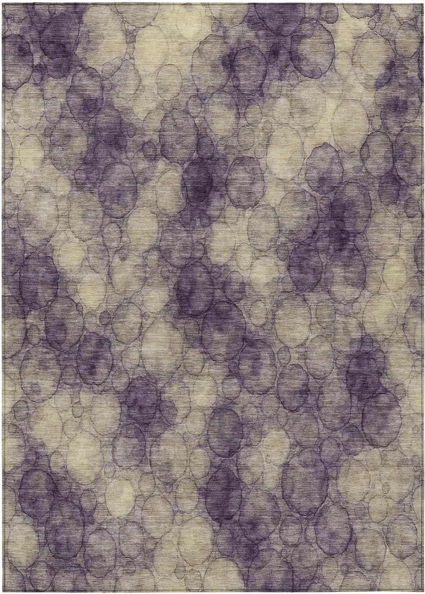 Plum And Wheat Abstract Washable Indoor Outdoor Area Rug Photo 8