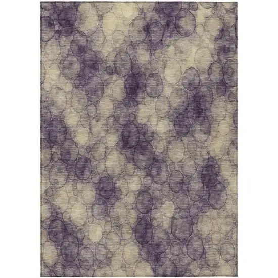 Plum And Wheat Abstract Washable Indoor Outdoor Area Rug Photo 8