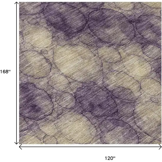 Plum And Wheat Abstract Washable Indoor Outdoor Area Rug Photo 6