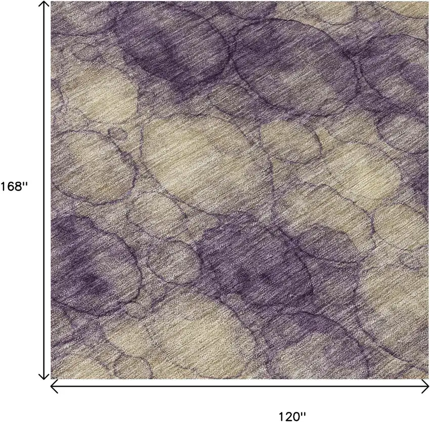 Plum And Wheat Abstract Washable Indoor Outdoor Area Rug Photo 6